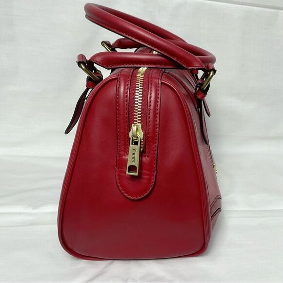 L.A.M.B. Red Leather Satchel Handbag Gwen Stefani 2011 Bag Purse Top Handle - Picture 11 of 14